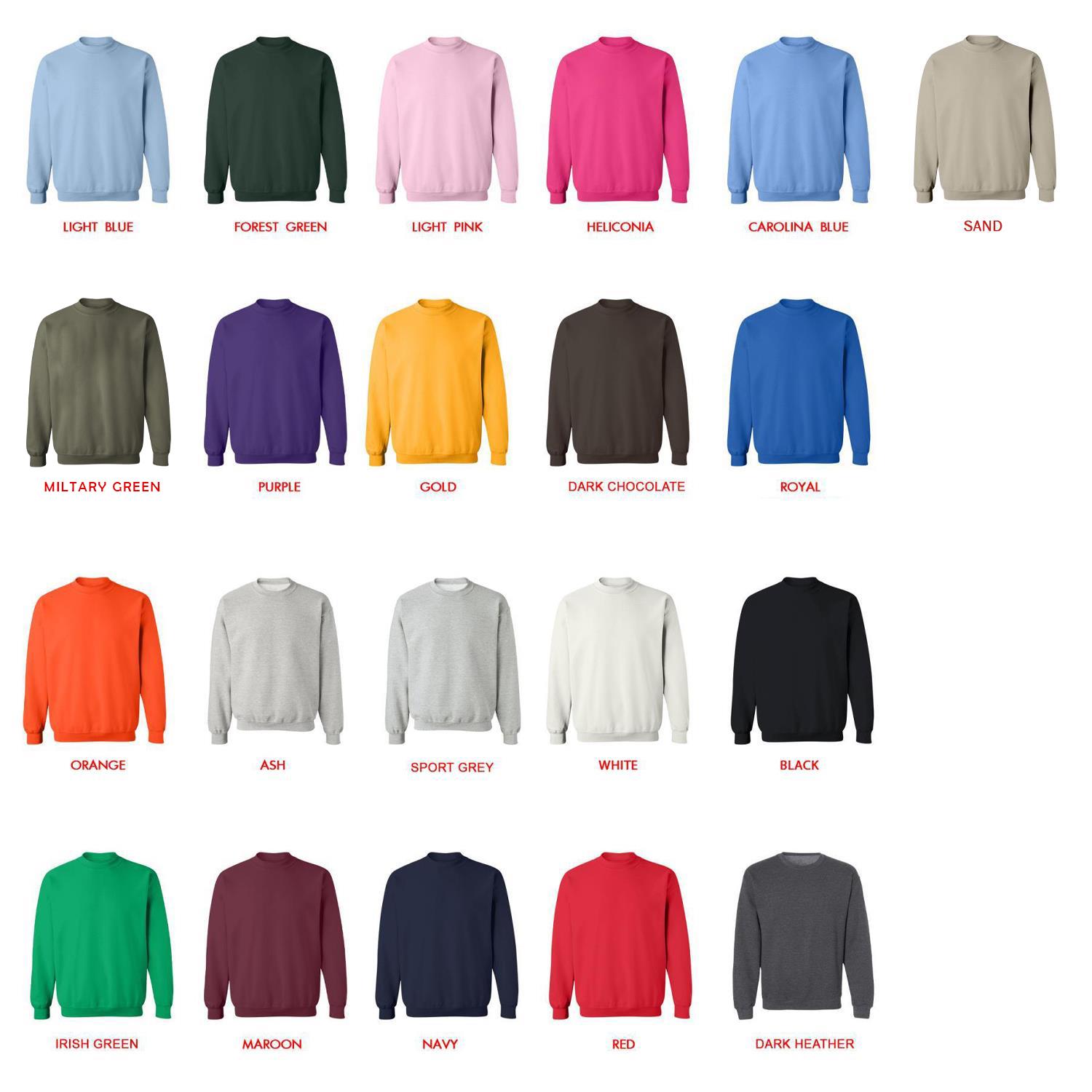 sweatshirt color chart - Supernatural Store