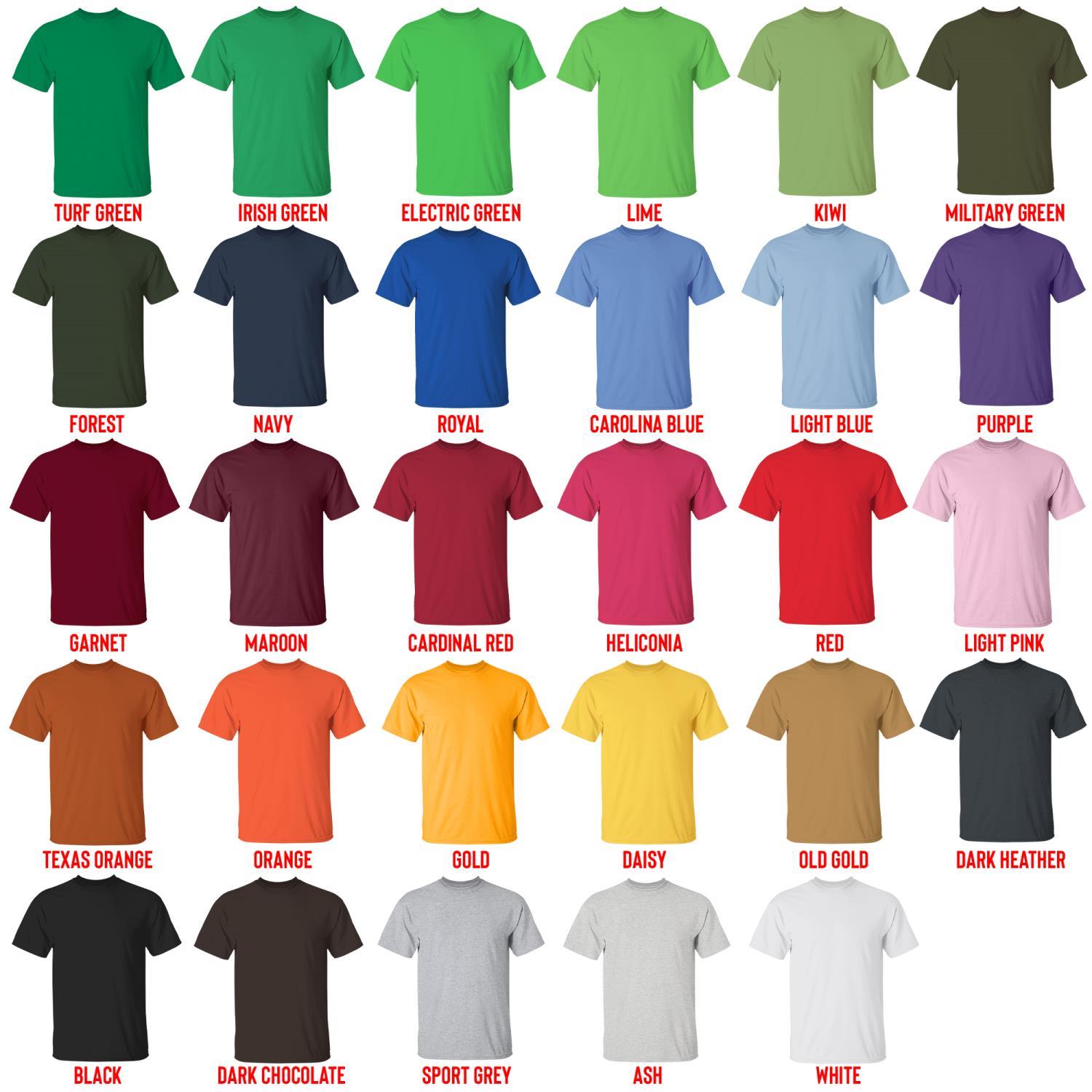 t shirt color chart - Supernatural Store