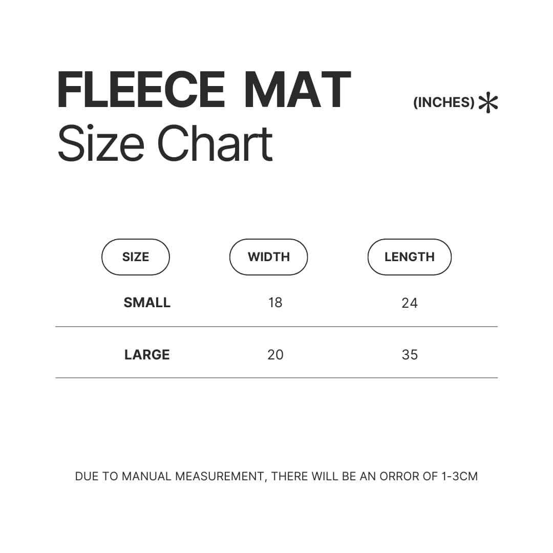 Fleece Mat Size Chart - Supernatural Store