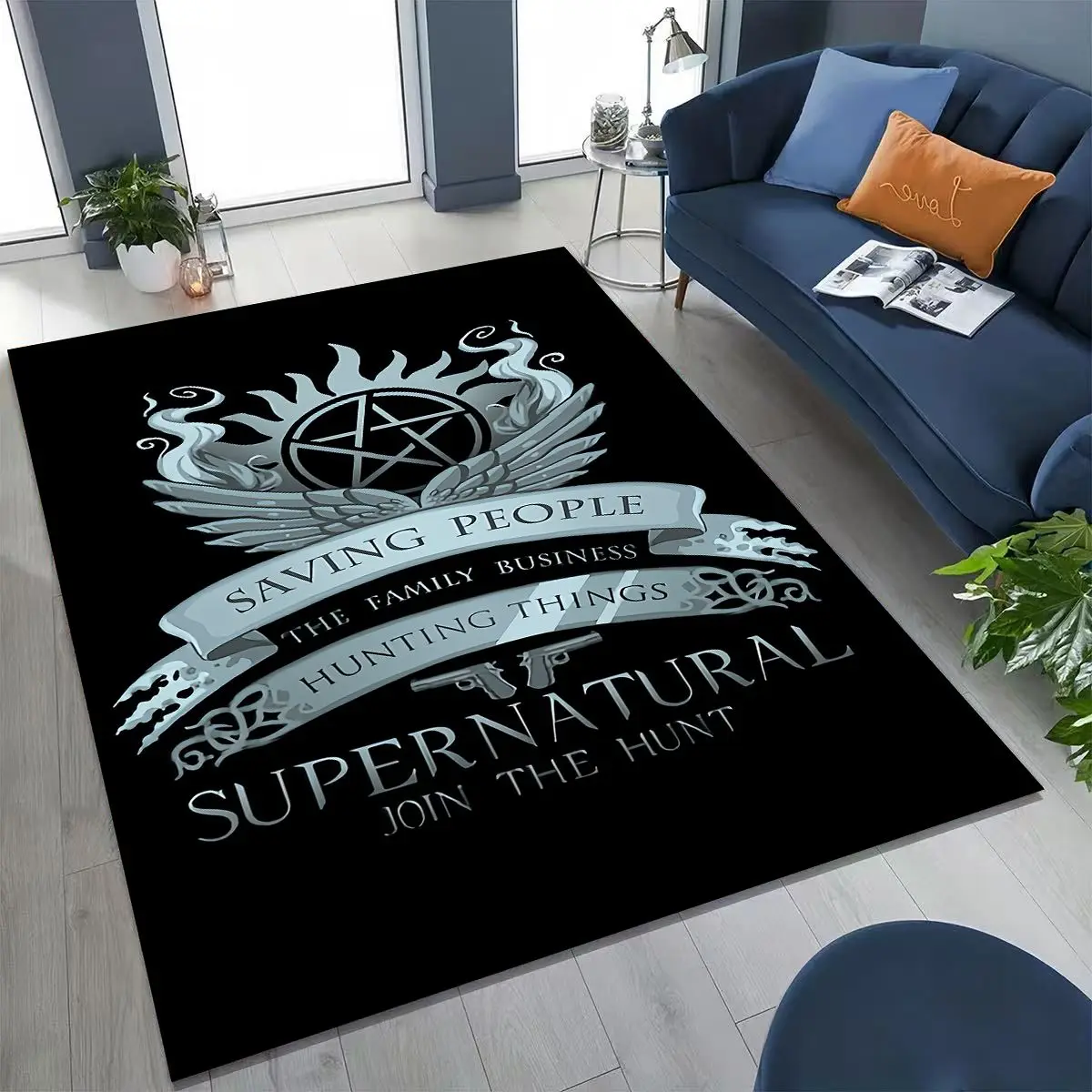 Supernatural Hellfire Emblem Rug