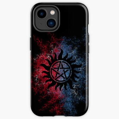 Supernatural Sigil Red Blue Background Iphone Case
