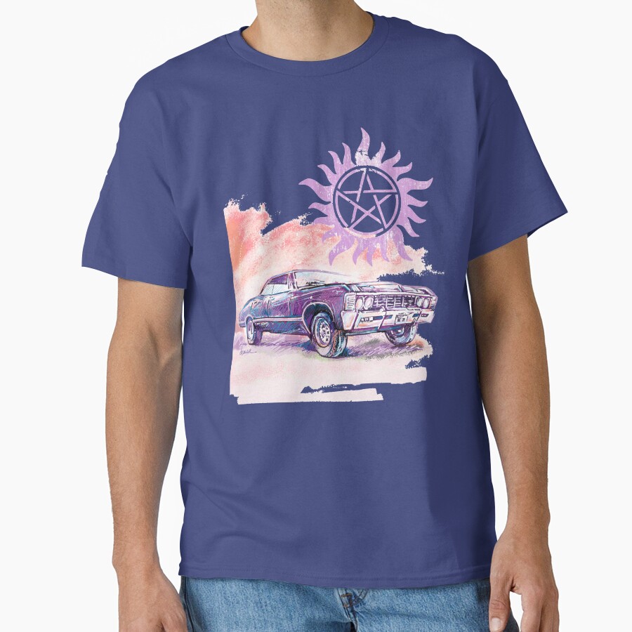 Impala Classic Car Supernatural T-shirt - Image 4