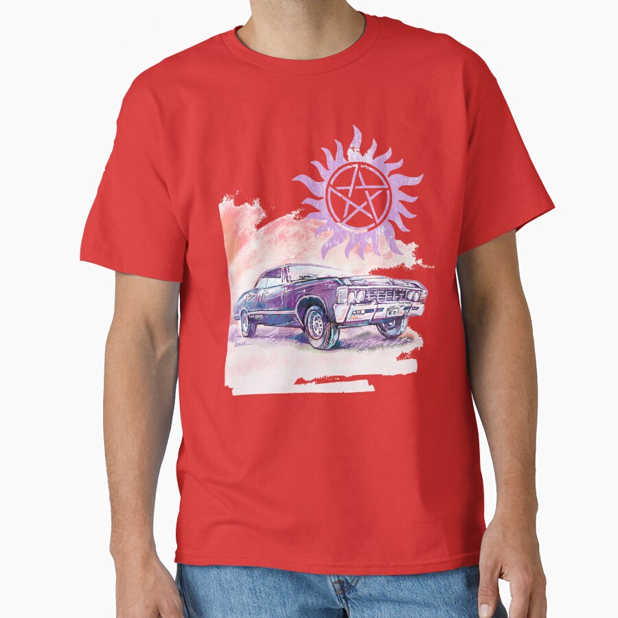 Impala Classic Car Supernatural T-shirt - Image 5
