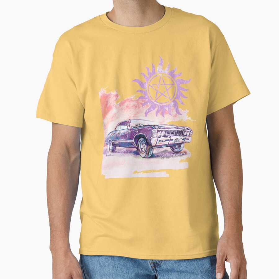 Impala Classic Car Supernatural T-shirt - Image 6