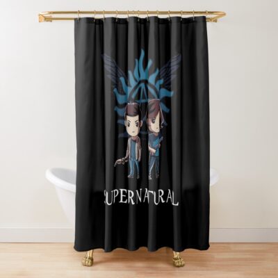 Supernatural Toon Of Sam And Dean Shower Curtain