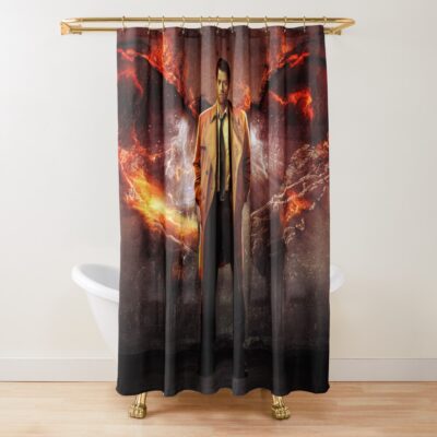 Cute Sam And Dean Castiel Shower Curtain
