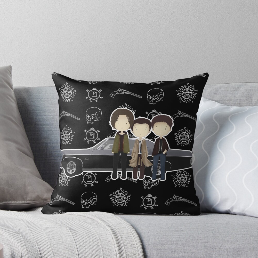 Supernatural Cute Team Throw Pillow