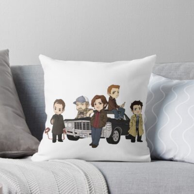 Supernatural Cartoon Design Throw Pillow